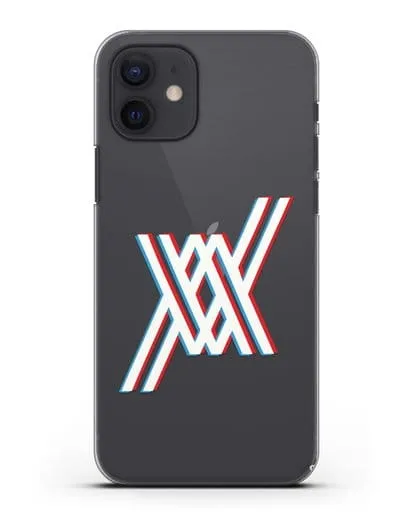 Чехол аниме Милый во Франксе - Лого силиконовый для iPhone 12