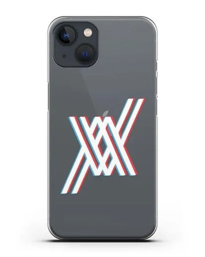 Чехол аниме Милый во Франксе - Лого силиконовый для iPhone 13