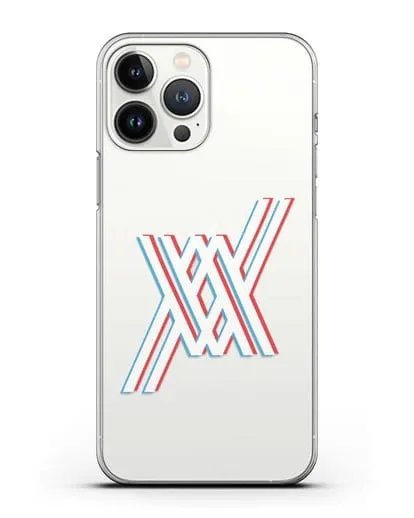 Чехол аниме Милый во Франксе - Лого силиконовый для iPhone 13 Pro Max