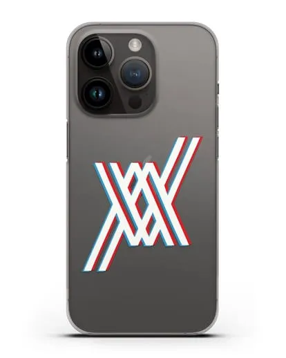 Чехол аниме Милый во Франксе - Лого силиконовый для iPhone 14 Pro