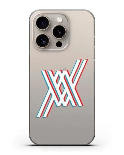 Чехол аниме Милый во Франксе - Лого силиконовый для iPhone 15 Pro