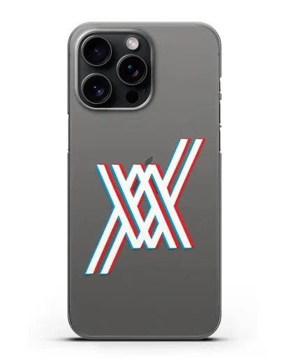 Чехол аниме Милый во Франксе - Лого силиконовый для iPhone 15 Pro Max