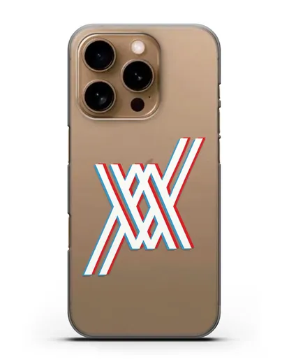 Чехол аниме Милый во Франксе - Лого силиконовый для iPhone 16 Pro