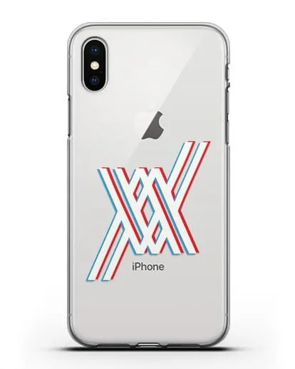 Чехол аниме Милый во Франксе - Лого силиконовый для iPhone X