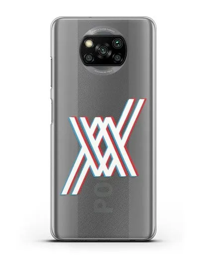 Чехол аниме Милый во Франксе - Лого силиконовый для Xiaomi Poco X3