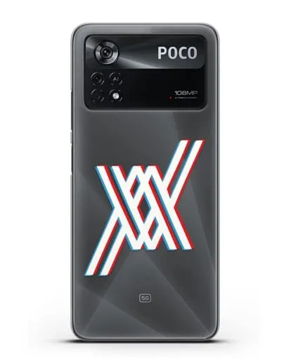 Чехол аниме Милый во Франксе - Лого силиконовый для Xiaomi Poco X4 Pro