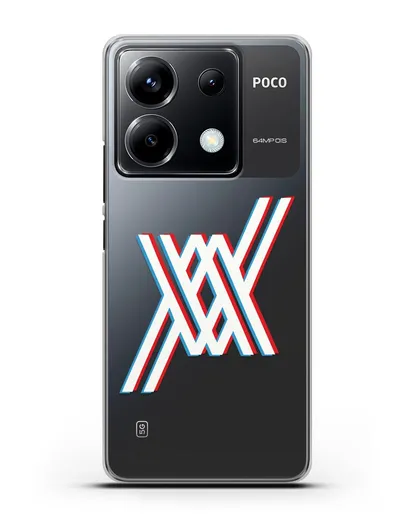 Чехол аниме Милый во Франксе - Лого силиконовый для Xiaomi Poco X6