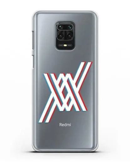 Чехол аниме Милый во Франксе - Лого силиконовый для Xiaomi Redmi Note 9 Pro