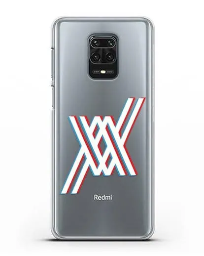 Чехол аниме Милый во Франксе - Лого силиконовый для Xiaomi Redmi Note 9S