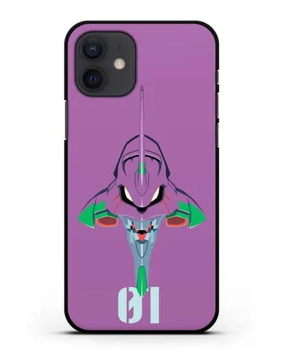 Чехол аниме Евангелион - Ева 01 силиконовый для iPhone 12
