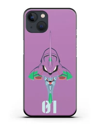 Чехол аниме Евангелион - Ева 01 силиконовый для iPhone 13