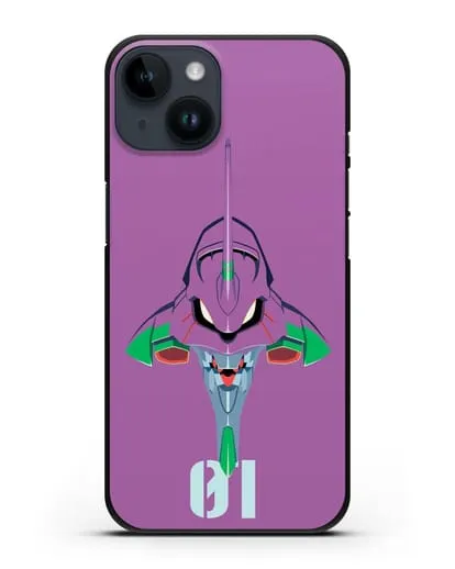Чехол аниме Евангелион - Ева 01 силиконовый для iPhone 14