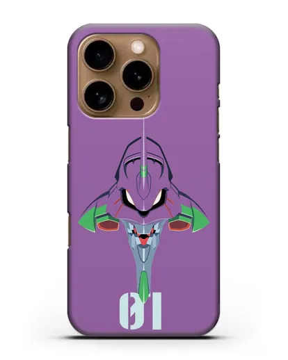 Чехол аниме Евангелион - Ева 01 силиконовый для iPhone 16 Pro