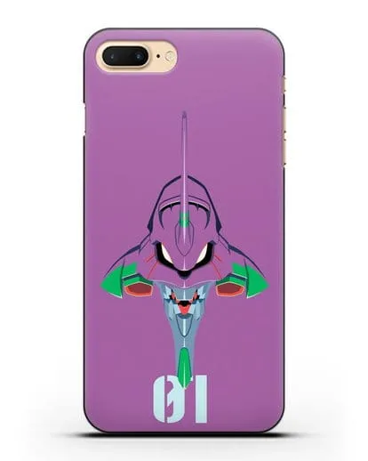 Чехол аниме Евангелион - Ева 01 силиконовый для iPhone 7 Plus