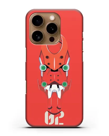 Чехол аниме Евангелион - Ева 02 силиконовый для iPhone 16 Pro