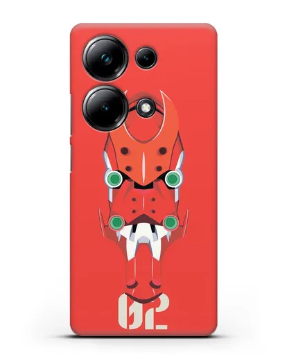 Чехол аниме Евангелион - Ева 02 силиконовый для Xiaomi Poco M6 Pro