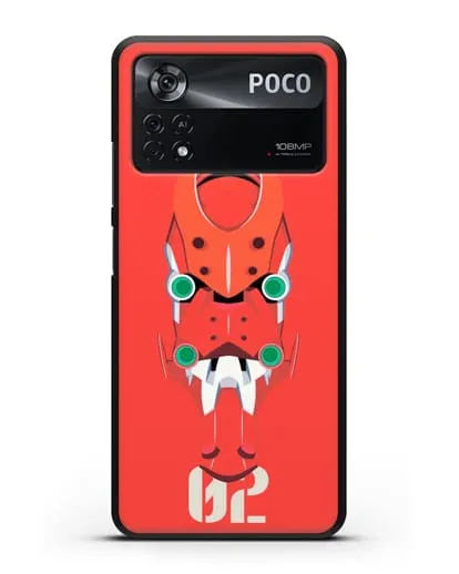 Чехол аниме Евангелион - Ева 02 силиконовый для Xiaomi Poco X4 Pro