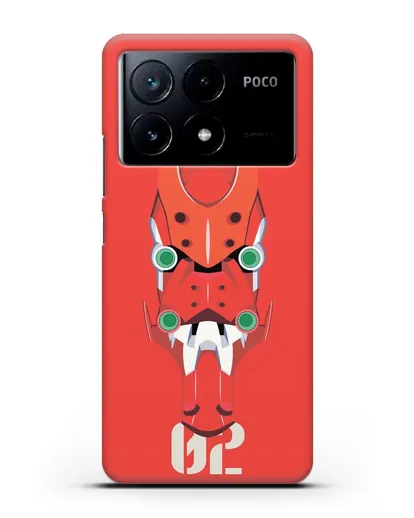 Чехол аниме Евангелион - Ева 02 силиконовый для Xiaomi Poco X6 Pro