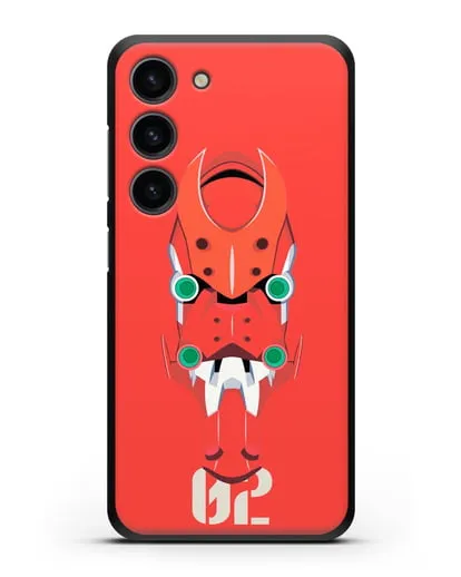 Чехол аниме Евангелион - Ева 02 силиконовый для Samsung Galaxy S23 [SM-S911]