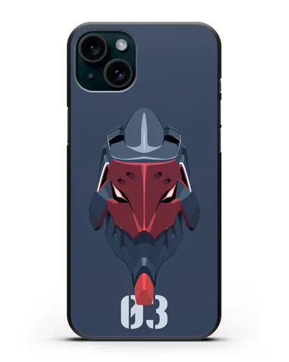Чехол аниме Евангелион - Ева 03 силиконовый для iPhone 15 Plus