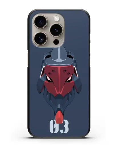 Чехол аниме Евангелион - Ева 03 силиконовый для iPhone 15 Pro