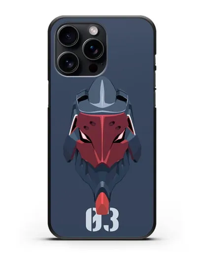 Чехол аниме Евангелион - Ева 03 силиконовый для iPhone 15 Pro Max