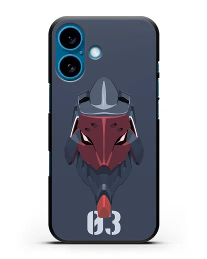 Чехол аниме Евангелион - Ева 03 силиконовый для iPhone 16