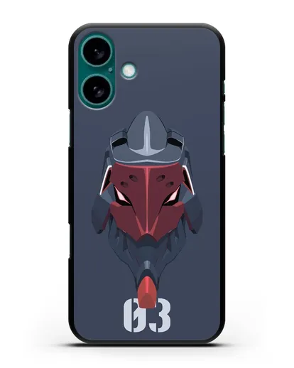 Чехол аниме Евангелион - Ева 03 силиконовый для iPhone 16 Plus