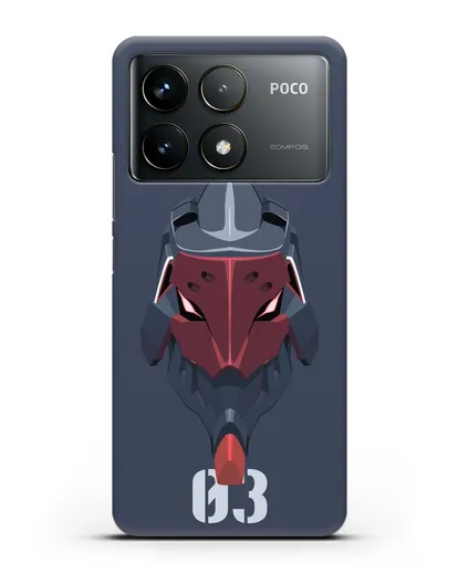 Чехол аниме Евангелион - Ева 03 силиконовый для Xiaomi Poco F6 Pro