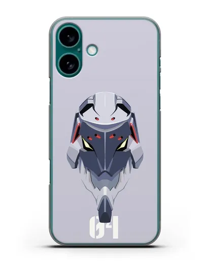 Чехол аниме Евангелион - Ева 04 силиконовый для iPhone 16 Plus