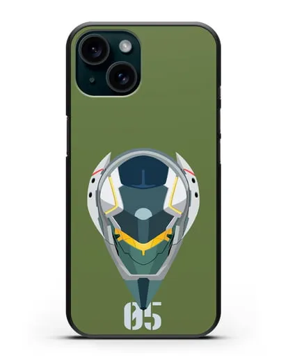Чехол аниме Евангелион - Ева 05 силиконовый для iPhone 15