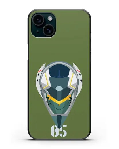 Чехол аниме Евангелион - Ева 05 силиконовый для iPhone 15 Plus