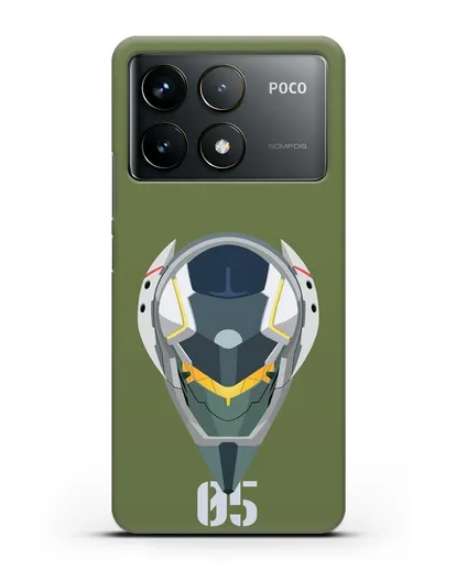 Чехол аниме Евангелион - Ева 05 силиконовый для Xiaomi Poco F6 Pro