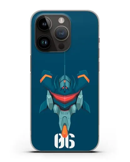 Чехол аниме Евангелион - Ева 06 силиконовый для iPhone 14 Pro