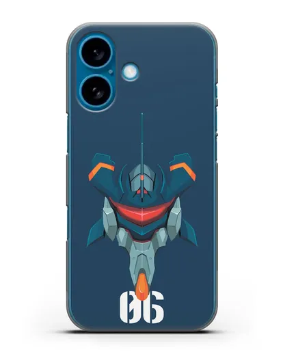 Чехол аниме Евангелион - Ева 06 силиконовый для iPhone 16