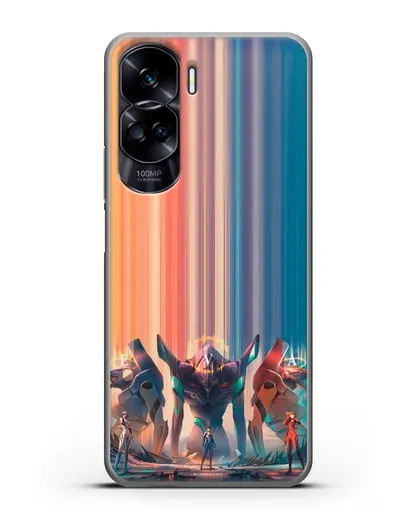 Чехол аниме Евангелион - Три Евы силиконовый для Honor 90 Lite