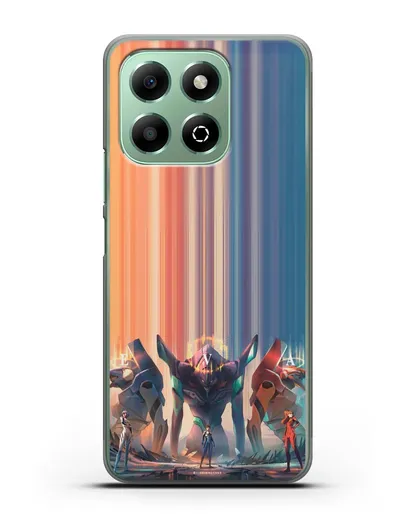 Чехол аниме Евангелион - Три Евы силиконовый для Honor X6b