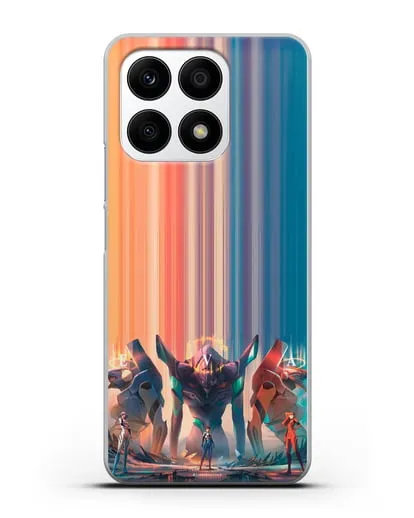 Чехол аниме Евангелион - Три Евы силиконовый для Honor X8a