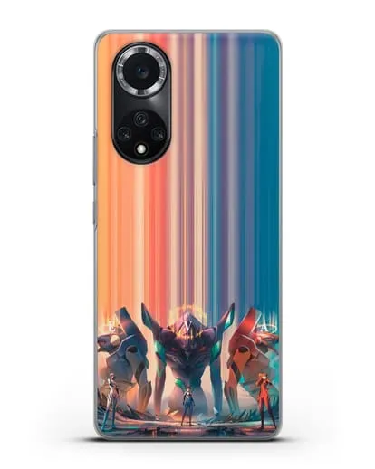 Чехол аниме Евангелион - Три Евы силиконовый для Huawei Nova 9