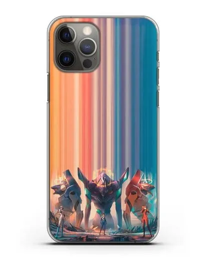 Чехол аниме Евангелион - Три Евы силиконовый для iPhone 12 Pro