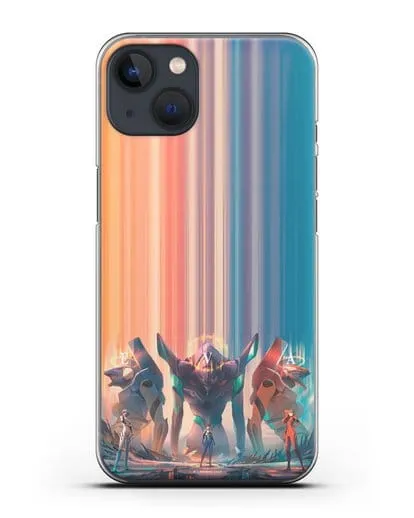 Чехол аниме Евангелион - Три Евы силиконовый для iPhone 13