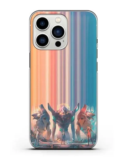 Чехол аниме Евангелион - Три Евы силиконовый для iPhone 13 Pro