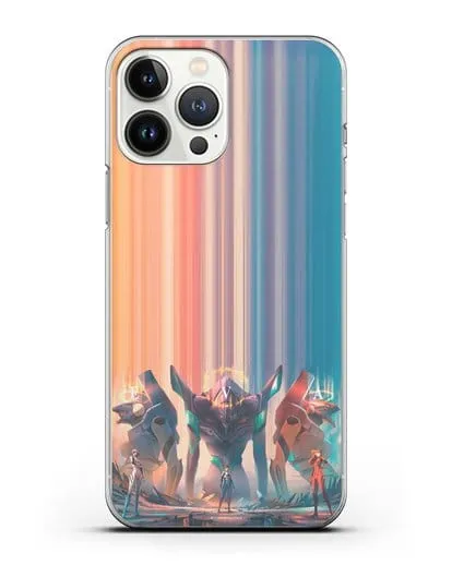 Чехол аниме Евангелион - Три Евы силиконовый для iPhone 13 Pro Max