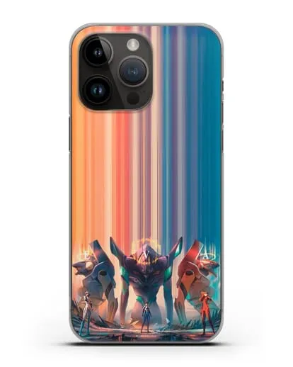 Чехол аниме Евангелион - Три Евы силиконовый для iPhone 14 Pro Max