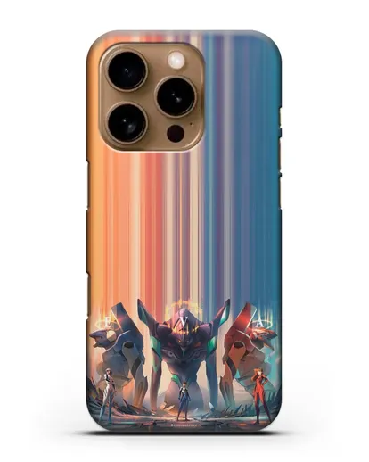 Чехол аниме Евангелион - Три Евы силиконовый для iPhone 16 Pro