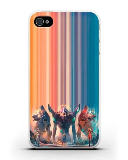 Чехол аниме Евангелион - Три Евы силиконовый для iPhone 4/4s