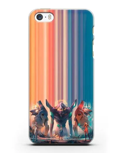 Чехол аниме Евангелион - Три Евы силиконовый для iPhone 5/5s/SE