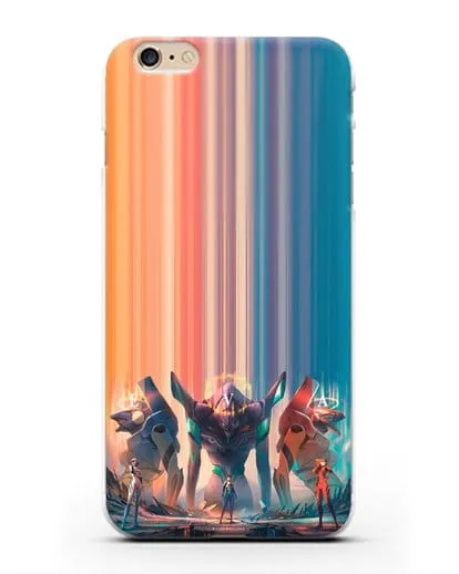 Чехол аниме Евангелион - Три Евы силиконовый для iPhone 6 Plus