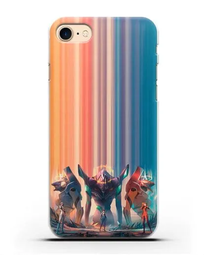 Чехол аниме Евангелион - Три Евы силиконовый для iPhone 7