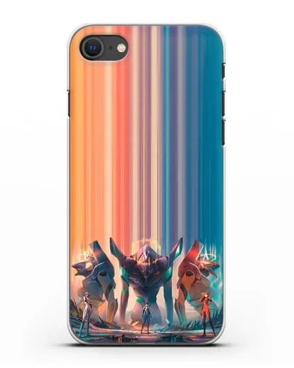 Чехол аниме Евангелион - Три Евы силиконовый для iPhone SE 2020